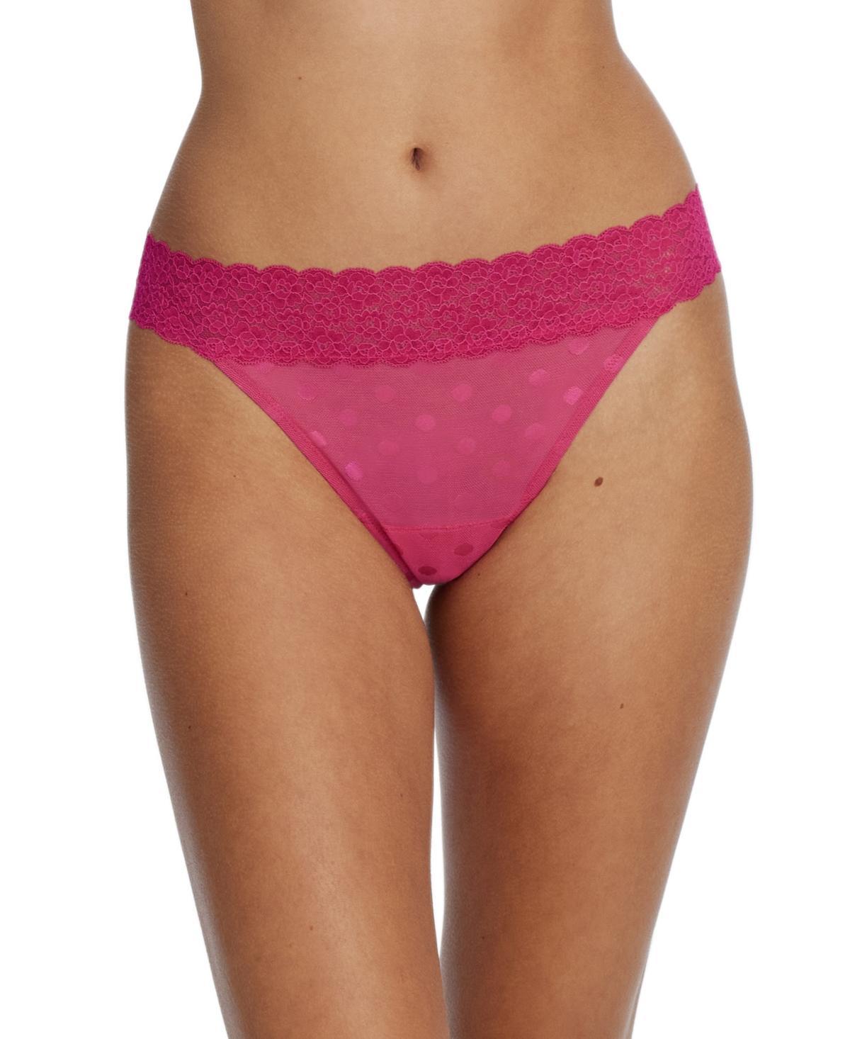 Womens Dare Dot Mesh Lace Thong Product Image