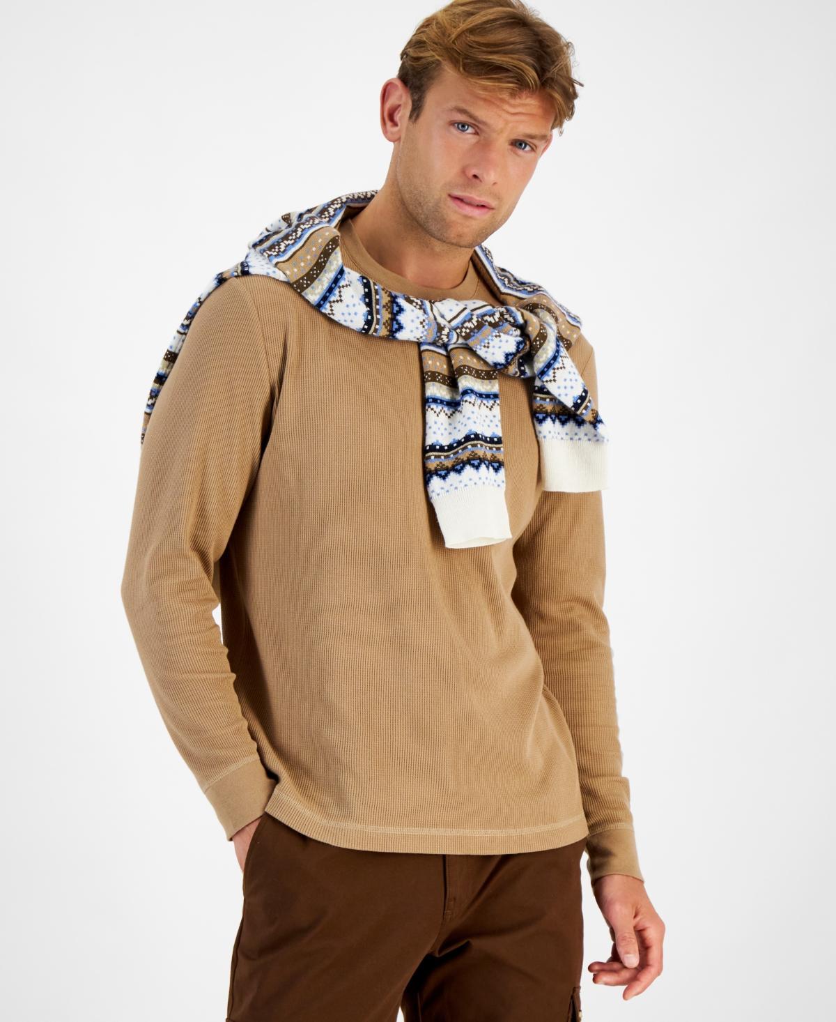 Club Room Mens Thermal Long-Sleeve Ribbed Crewneck Sweater, Created for Macys Product Image