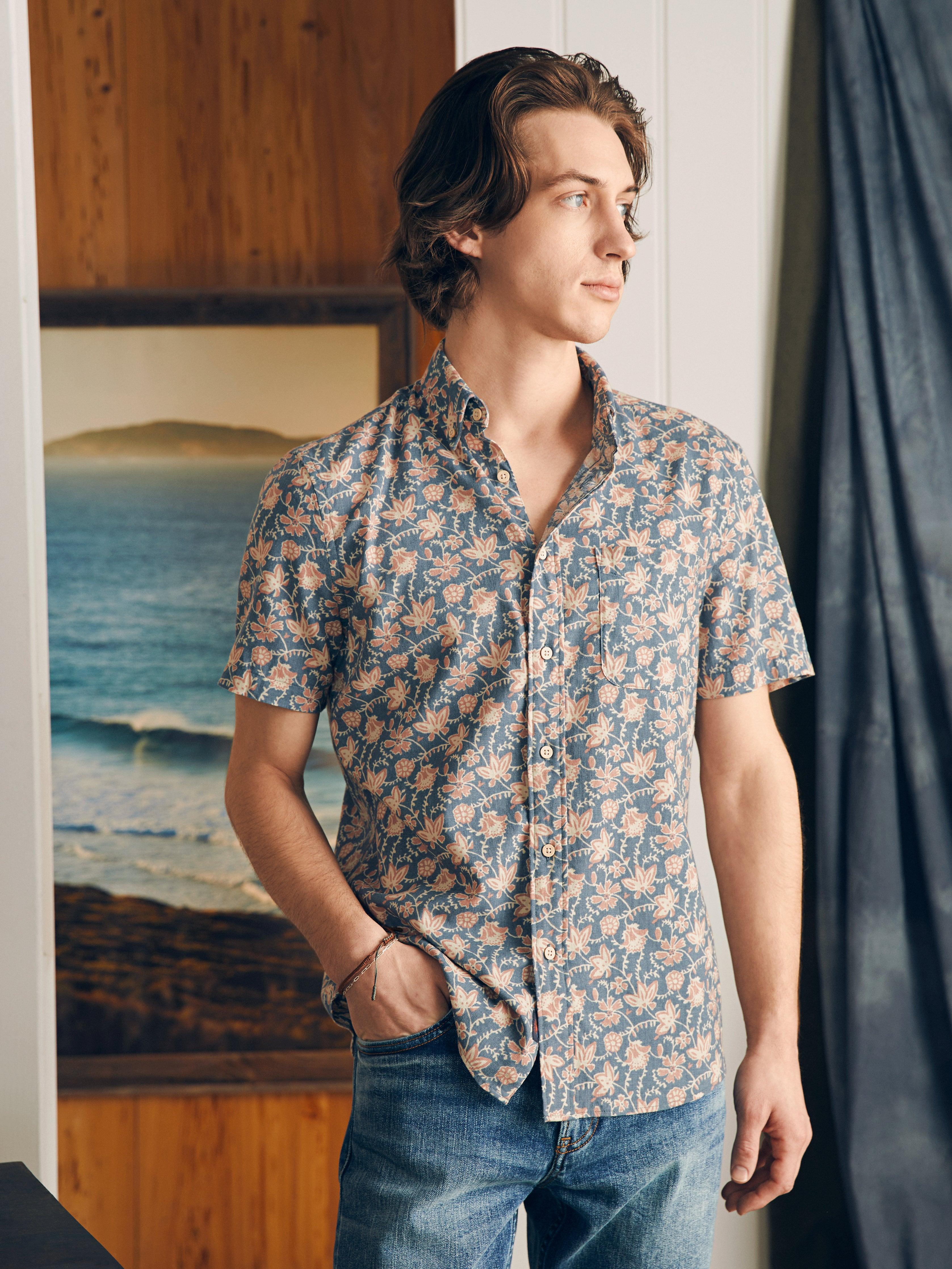 Short-Sleeve Breeze Shirt (Tall) - Faded Floral Batik Product Image