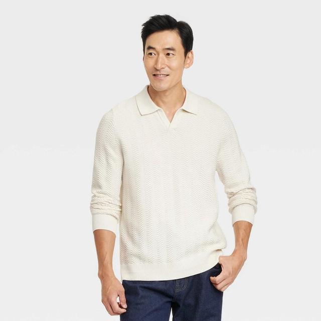 Mens Johnny Collared Polo Sweater - Goodfellow & Co Cream XL Product Image