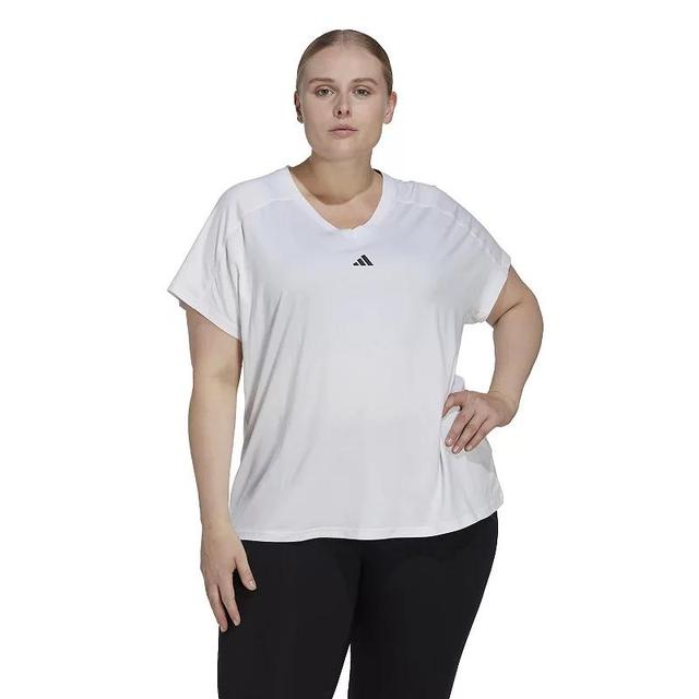 Plus Size adidas AEROREADY Training Essentials V-Neck Tee, Womens Product Image