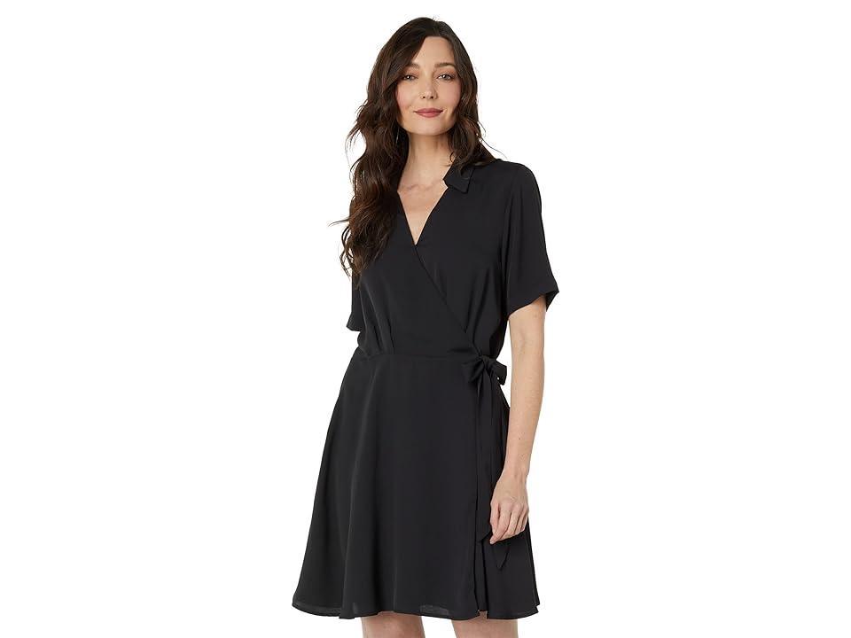 Vince Camuto Collared Short Sleeve Wrap Dress (Rich ) Women's Clothing Product Image