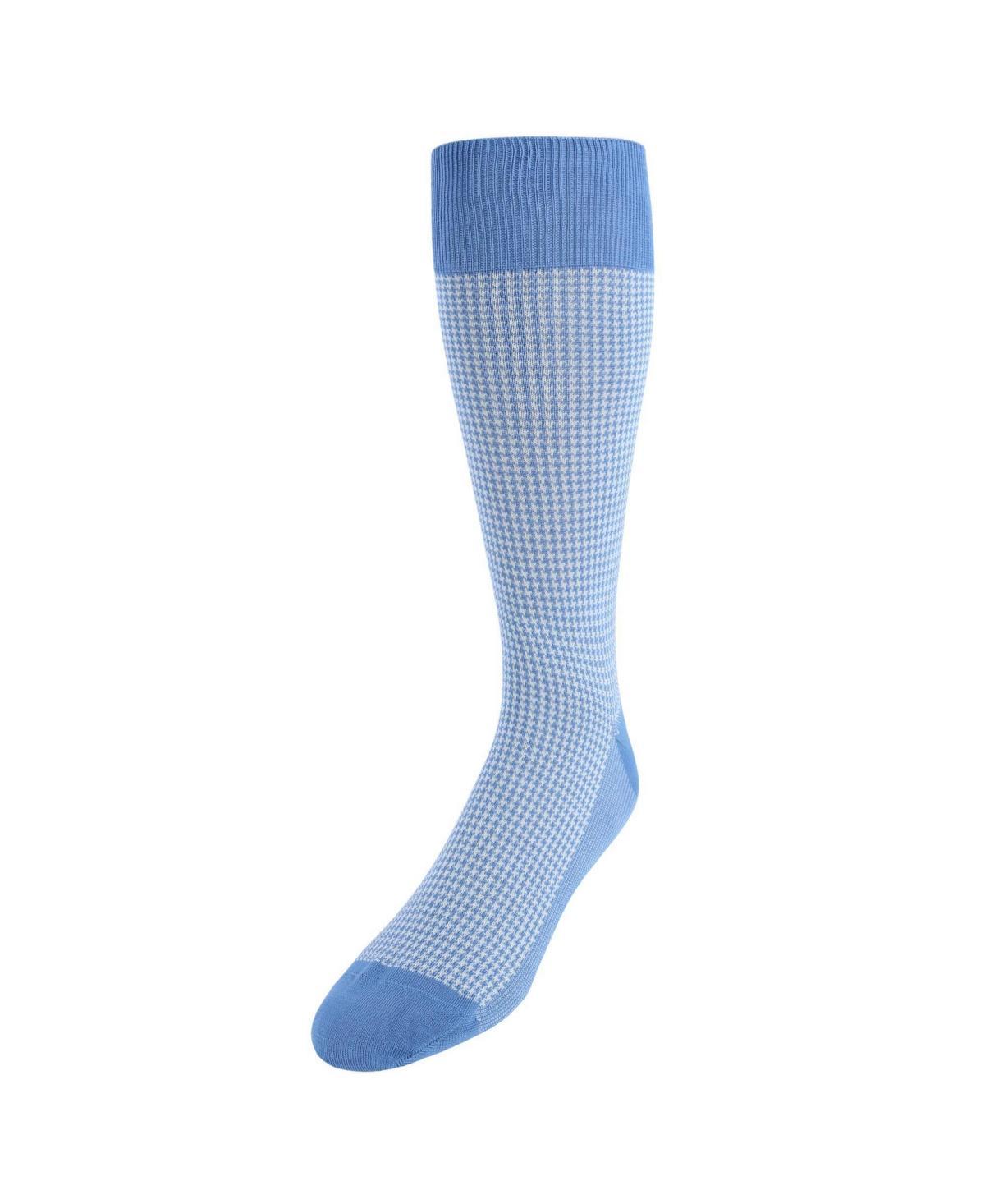 Trafalgar Mens Doyle Houndstooth Design Mercerized Cotton Mid-Calf Socks Product Image