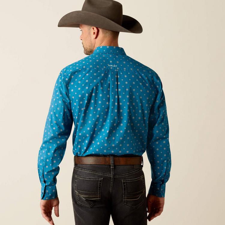 Ariat® Men's L/S Teal Print Paxton Classic Fit Button Shirt Product Image