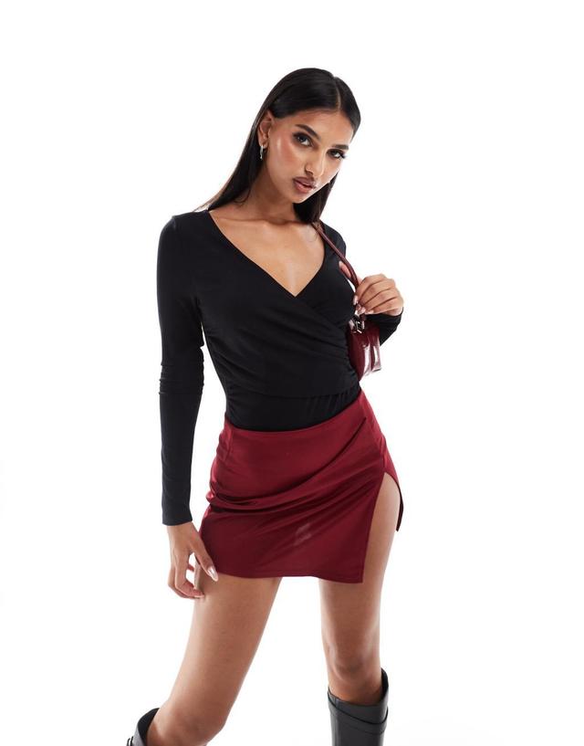 ASOS DESIGN wrap front bodysuit Product Image