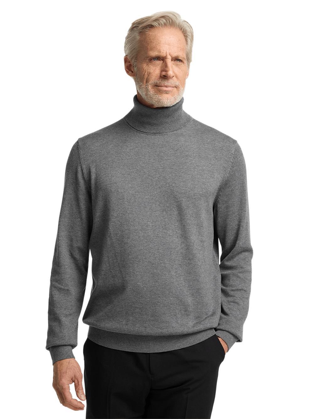 Supima Cotton Turtleneck - Medium Grey Product Image