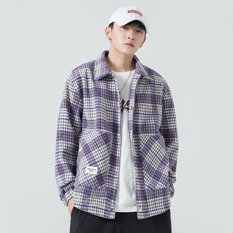 Houndstooth Applique Shacket Product Image