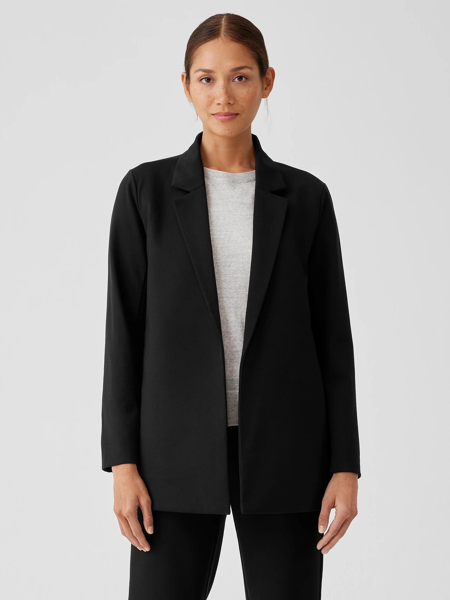 EILEEN FISHER Washable Flex Ponte Notch Collar Long Blazerfemale Product Image