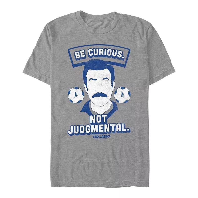 Mens Ted Lasso Be Curious. Not Judgmental. Graphic Tee Dark Grey Gray Product Image