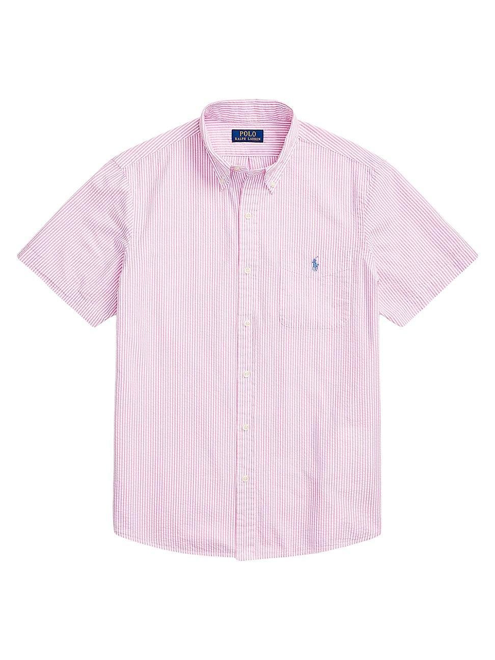 Polo Ralph Lauren Prepster Classic Fit Stripe Short Sleeve Seersucker Button-Down Shirt Product Image