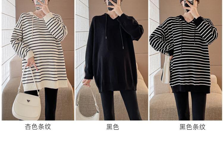 Maternity Striped Oversized Hoodie Product Image