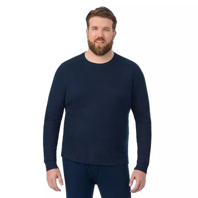 Big & Tall Cuddl Duds Midweight Waffle Thermal Performance Base Layer Crew Top, Mens Blue Blazer Product Image