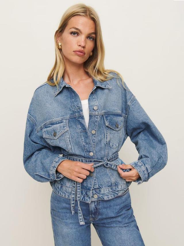 Luna Belted Denim Jacket Product Image