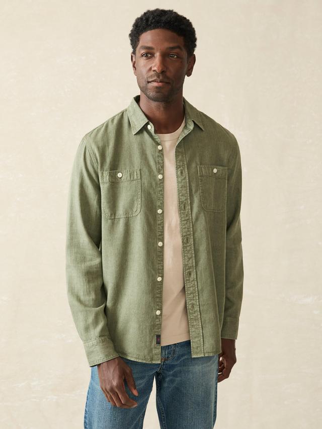 Tried & True Chambray Workshirt - Desert Olive Male Product Image