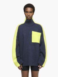 DUAL TONE - PATCH POCKET TURTLENECK SWEATER in blue | JW Anderson US  Product Image