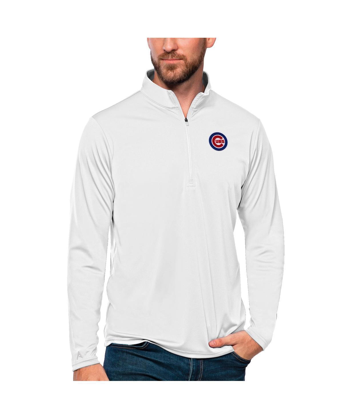 Antigua Mens White Chicago Cubs Tribute Quarter-Zip Pullover Top Product Image