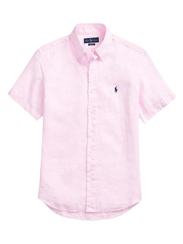 Mens Classic-Fit Short-Sleeve Linen Shirt Product Image