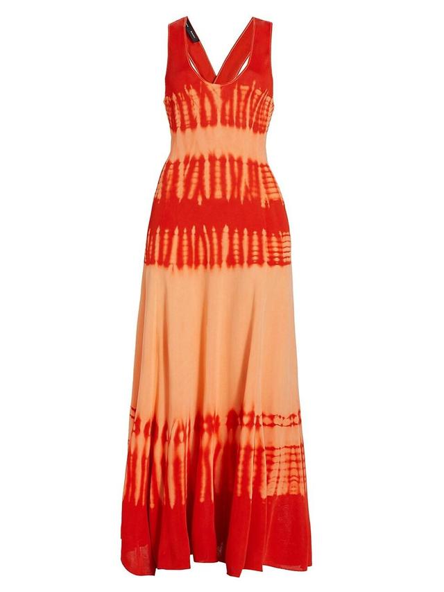 Womens Tie-Dye V-Neck Dress Product Image