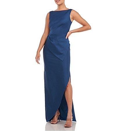 Kay Unger Felix Pleated Waist Column Gown Product Image