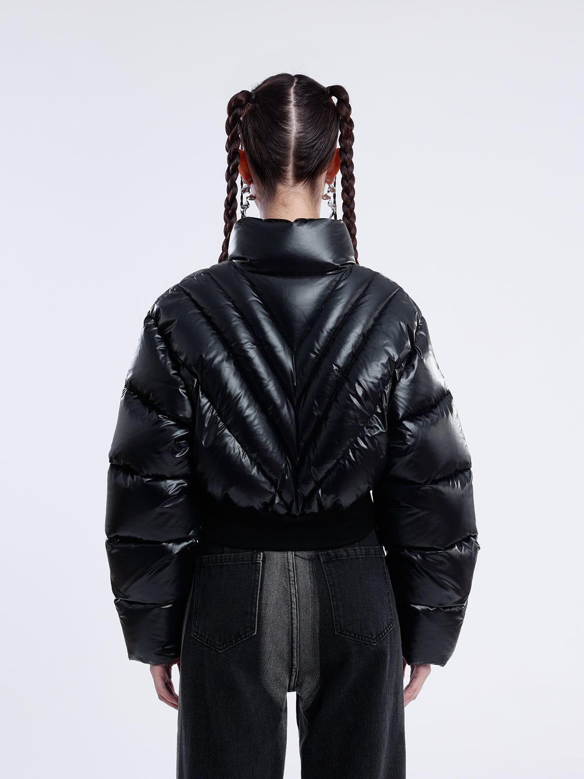 Solid Cropped Puffer Down Coat Product Image