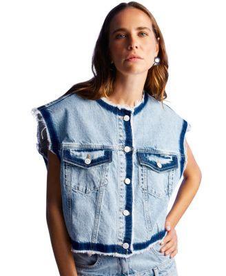 Nocturne Womens Fringed Jean Vest Product Image