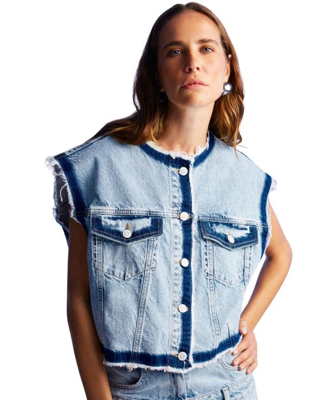 Nocturne Womens Fringed Jean Vest Product Image