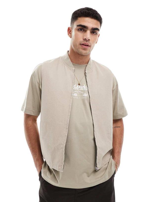 ASOS DESIGN washed vest in stone Product Image