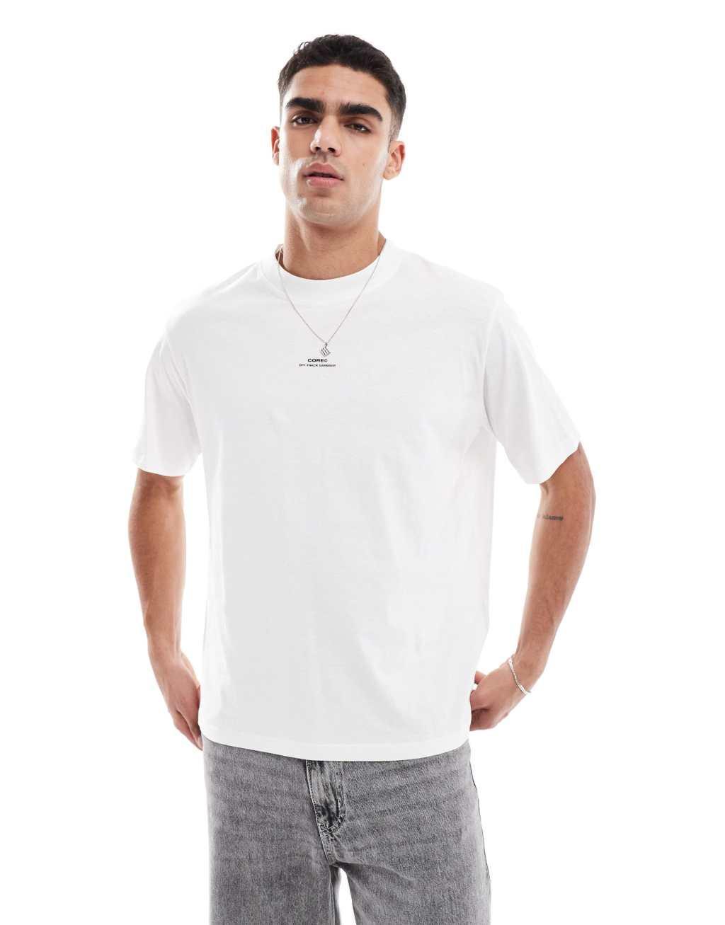 Jack & Jones oversized back print T-shirt in white Product Image