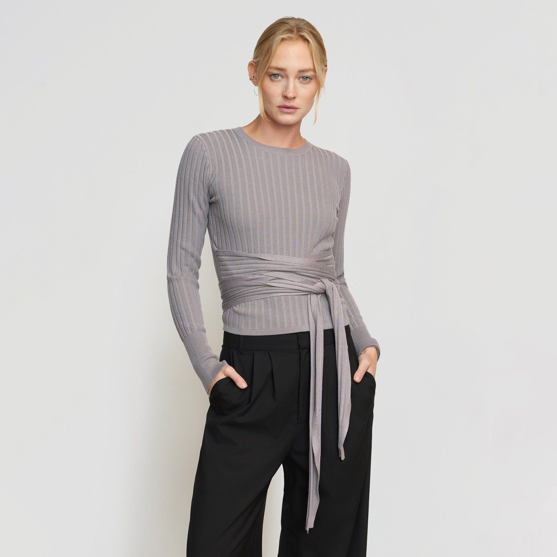 Deniza Tie-Front Ribbed Sweater Product Image