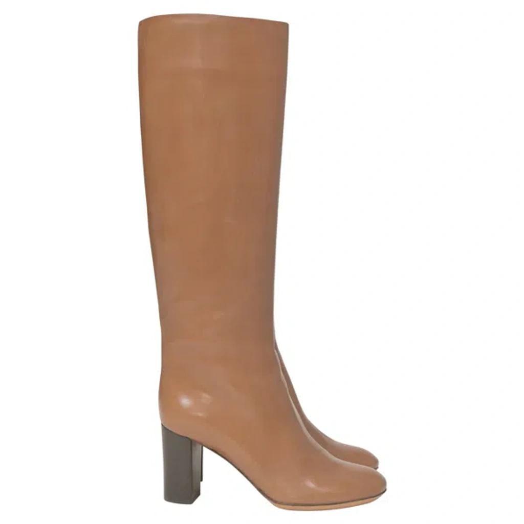 Chloe Knee Boots In Brown Leather product image