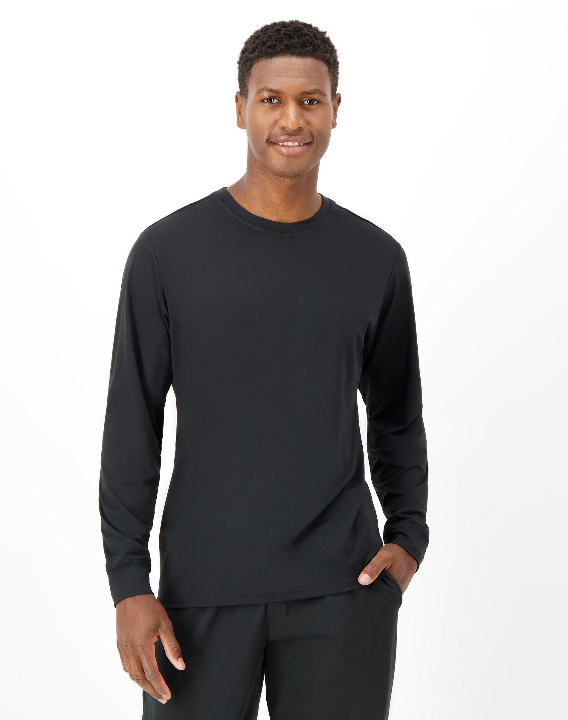 Hanes Moves Mens Long Sleeve Performance Tee Black L Product Image