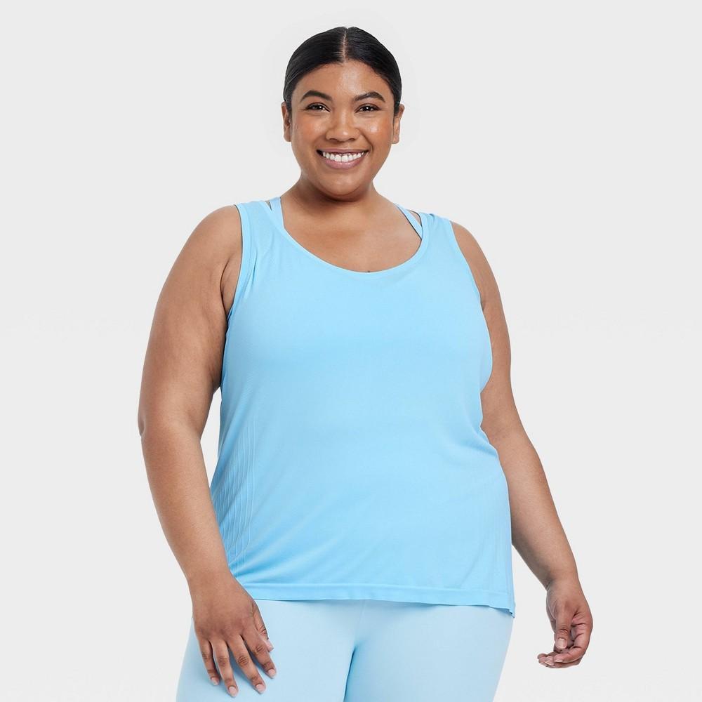 Womens Seamless Tank Top - All In Motion Blue Denim 1X Product Image