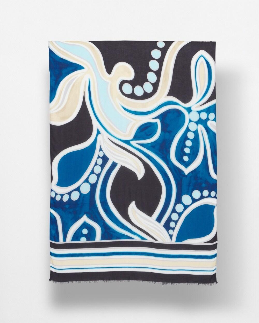 Abstract Floral Oblong Scarf Product Image