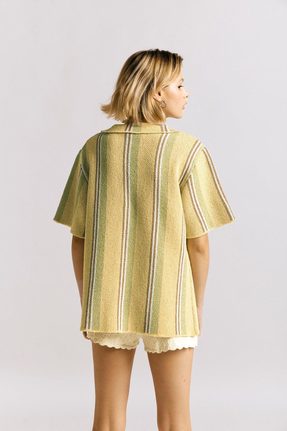 Harlow Knit Shirt Yellow Stripe Product Image