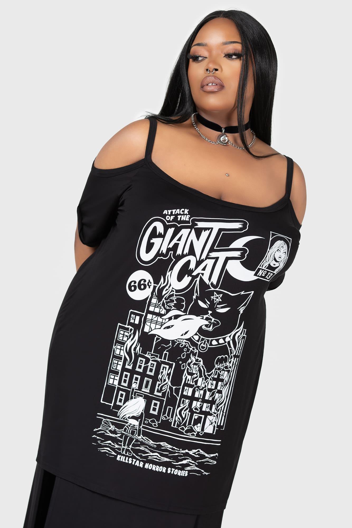 Cat Attack Distress Top Female Product Image