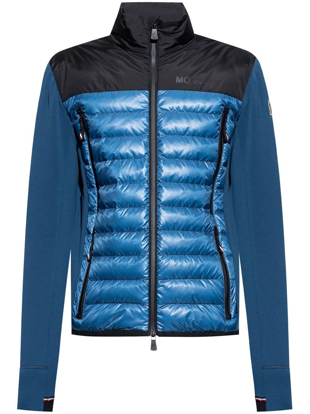 MONCLER Grenoble Cardigan Down Jacket In Blue Product Image