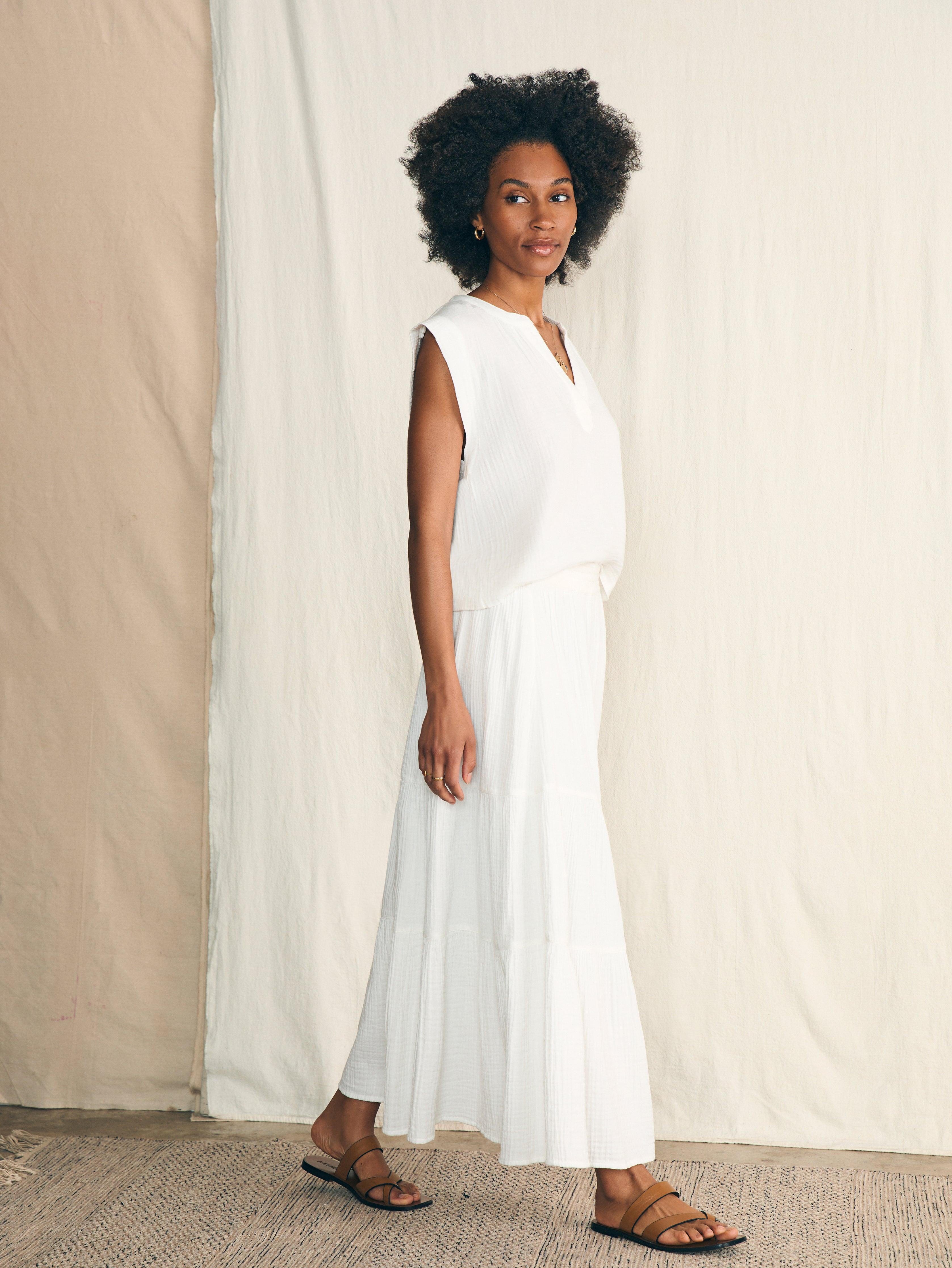 Dream Cotton Gauze Valentina Skirt - White Product Image