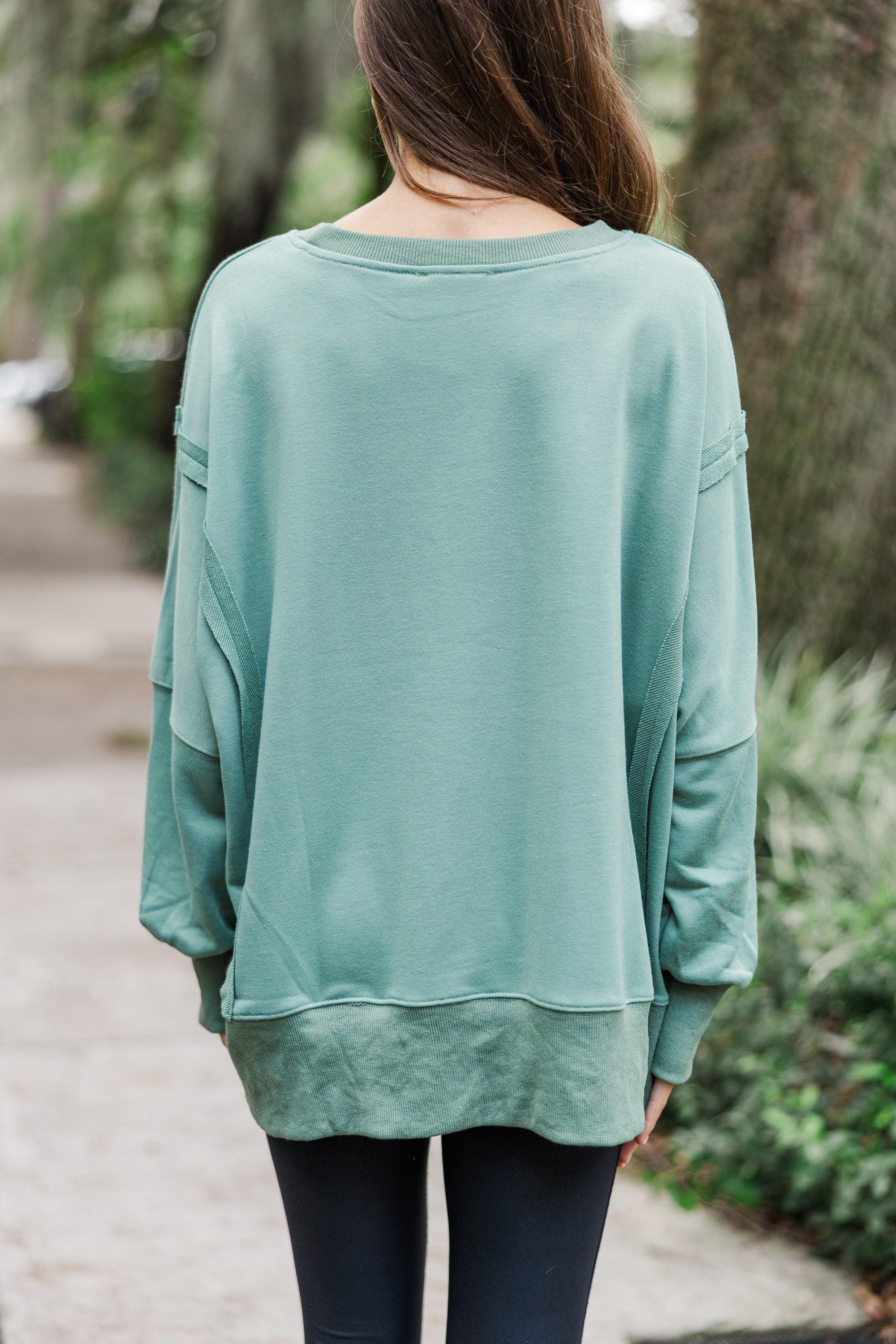 This Is It Sage Green Oversized Sweater Female Product Image