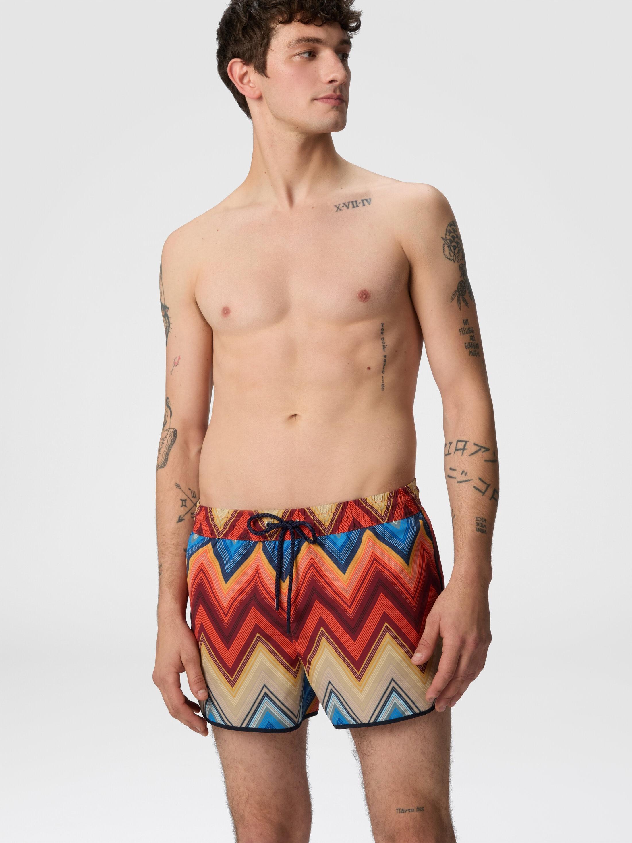 Swim shorts with macro zigzag print Product Image