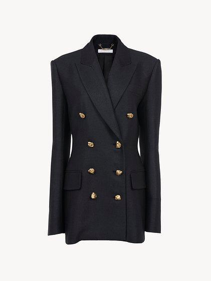 Long double-breasted jacket Product Image