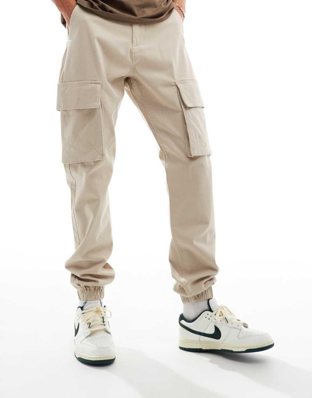 French Connection smart chino pants in stone Product Image