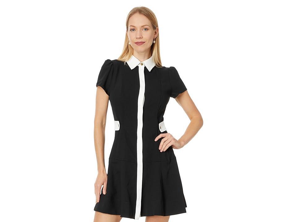 CeCe Collared Short Fit Flare Dress W/ Waist Tabs (Rich ) Women's Dress Product Image