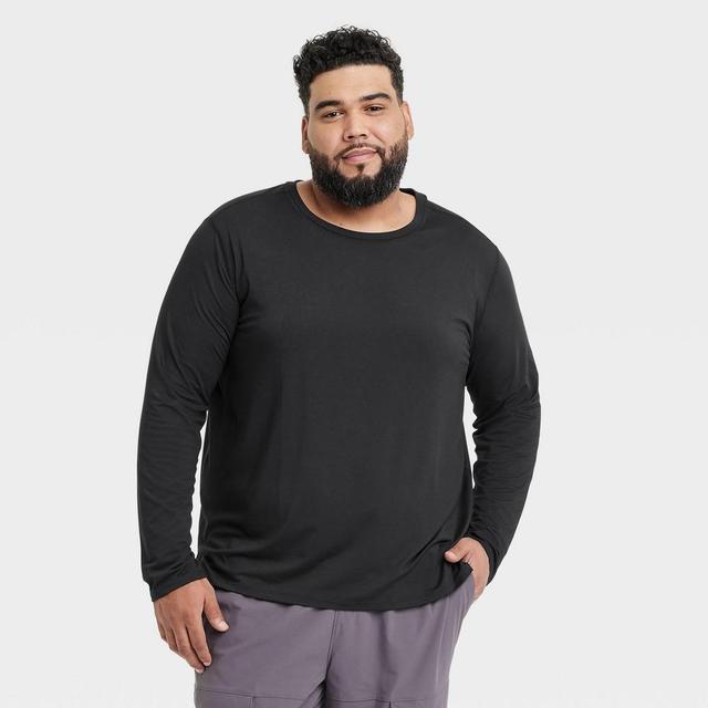 Mens Big Long Sleeve Performance T-Shirt - All In Motion Black 3XL Product Image