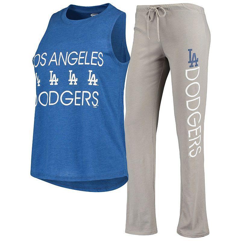 Womens Concepts Sport Gray/Royal Los Angeles Dodgers Meter Muscle Tank Top & Pants Sleep Set Product Image