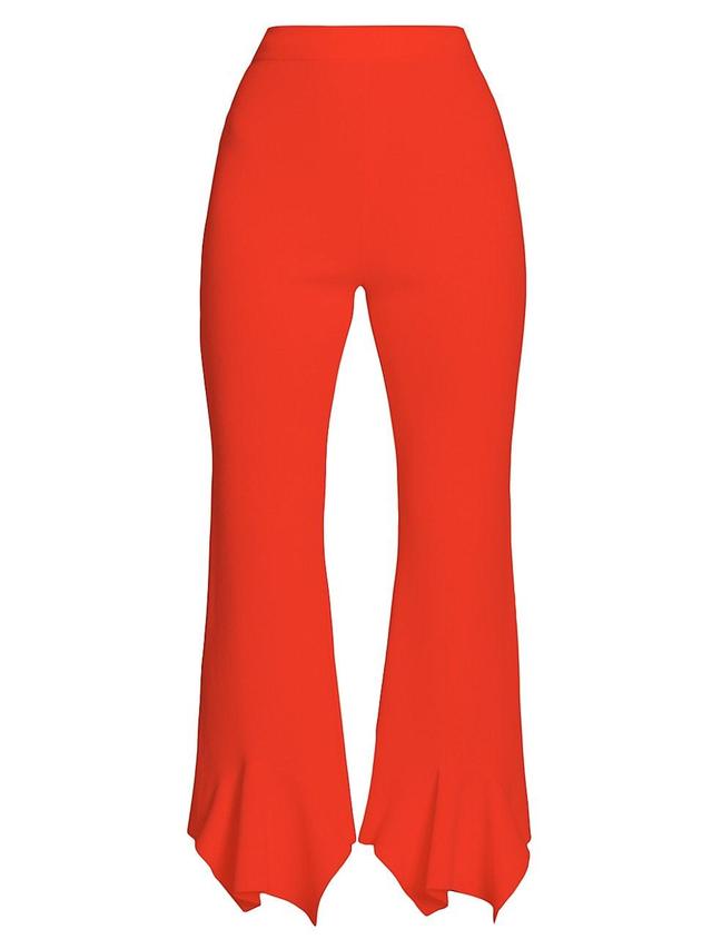 Womens Compact-Knit Cropped Flare Pants Product Image