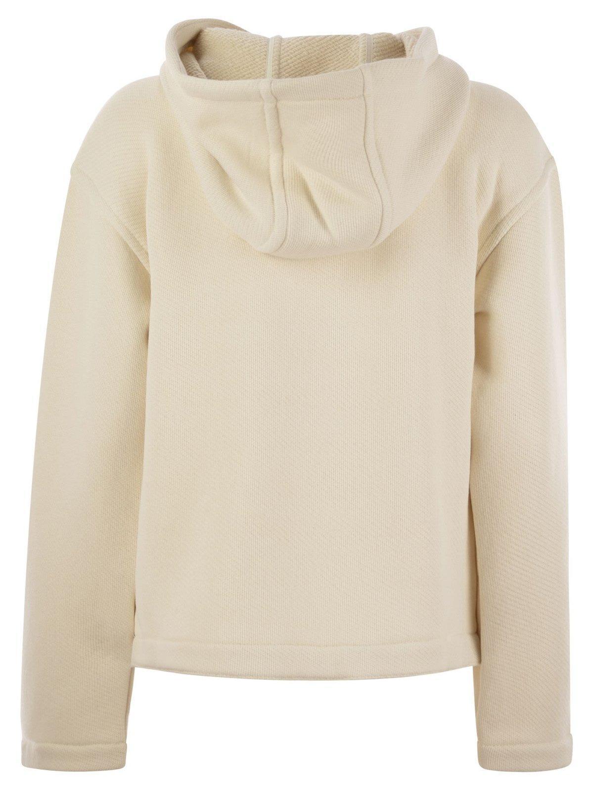 MAX MARA Gary Logo Embroidered Hoodie In White Product Image