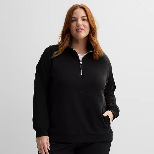 Plus Size Tek Gear Ottoman 1/4-Zip Sweater, Womens Product Image