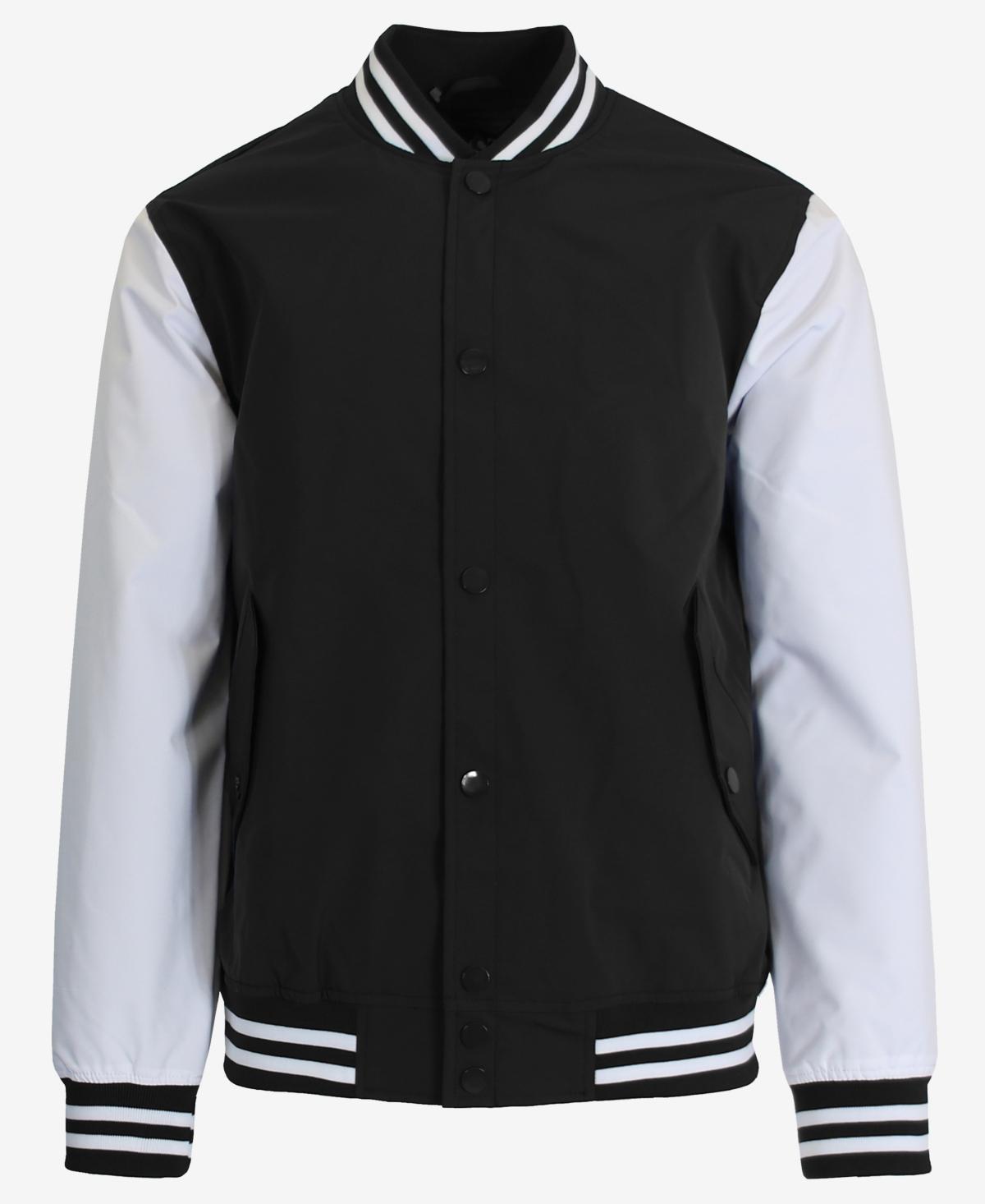 Spire By Galaxy Mens Lightweight Varsity Jacket - Black Product Image