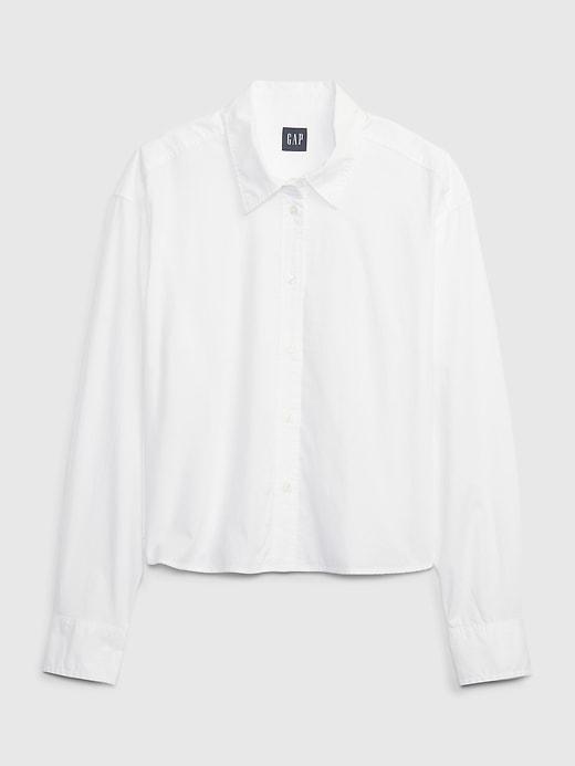 100% Linen Cropped Shirt Product Image