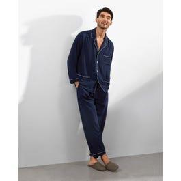 Silk Pajamas Set With Lapel Collar Product Image